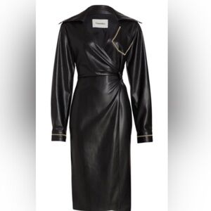 Nanushka Berna Vegan Leather Wrap Dress-worn 3x